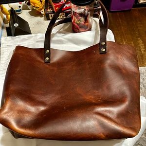 Portland Leather Goods Large Tote Cognac